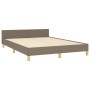 Bed frame with headboard in taupe gray fabric 140x200 cm by vidaXL, Beds and slatted bases - Ref: Foro24-3125304, Price: 264,...