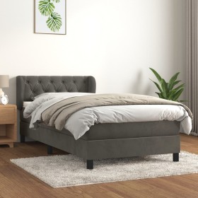 Cama box spring con colchón terciopelo gris oscuro 80x200 cm de vidaXL, Camas y somieres - Ref: Foro24-3127638, Precio: 277,7...