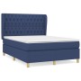 Box spring bed with blue fabric mattress 140x190 cm by vidaXL, Beds and slatted bases - Ref: Foro24-3128763, Price: 551,54 €,...