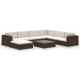 Set muebles de jardín 8 piezas y cojines ratán sintético marrón de vidaXL, Conjuntos de jardín - Ref: Foro24-41260, Precio: 7...