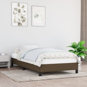 Estructura de cama de tela marrón 100x200 cm de vidaXL, Camas y somieres - Ref: Foro24-346699, Precio: 74,75 €, Descuento: %