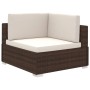 Set muebles de jardín 8 piezas y cojines ratán sintético marrón de vidaXL, Conjuntos de jardín - Ref: Foro24-41260, Precio: 7...