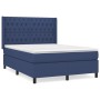 Box spring bed with blue fabric mattress 140x190 cm by vidaXL, Beds and slatted bases - Ref: Foro24-3131671, Price: 565,65 €,...