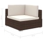 Set muebles de jardín 8 piezas y cojines ratán sintético marrón de vidaXL, Conjuntos de jardín - Ref: Foro24-41260, Precio: 7...