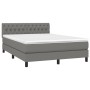 Box spring bed mattress and LED lights dark gray fabric 140x190 cm by vidaXL, Beds and slatted bases - Ref: Foro24-3133390, P...