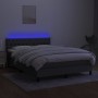 Box spring bed mattress and LED lights dark gray fabric 140x190 cm by vidaXL, Beds and slatted bases - Ref: Foro24-3133390, P...