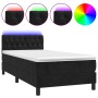 Boxspringbett mit Matratze und LED-Samt in Schwarz, 100 x 200 cm von vidaXL, Betten und Lattenroste - Ref: Foro24-3134569, Pr...