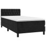 Box spring bed with mattress and LED black velvet 100x200 cm by vidaXL, Beds and slatted bases - Ref: Foro24-3134569, Price: ...