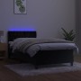 Cama box spring colchón y LED terciopelo negro 100x200 cm de vidaXL, Camas y somieres - Ref: Foro24-3134569, Precio: 332,79 €...