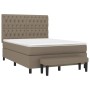 Cama box spring con colchón tela gris taupe 140x200 cm de vidaXL, Camas y somieres - Ref: Foro24-3136841, Precio: 616,42 €, D...