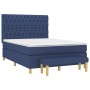 Cama box spring con colchón tela azul 140x190 cm de vidaXL, Camas y somieres - Ref: Foro24-3137395, Precio: 601,68 €, Descuen...