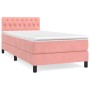 Box spring bed with pink velvet mattress 100x200 cm by vidaXL, Beds and slatted bases - Ref: Foro24-3141472, Price: 328,55 €,...