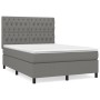 Cama box spring con colchón tela gris oscuro 140x190 cm de vidaXL, Camas y somieres - Ref: Foro24-3142010, Precio: 572,86 €, ...