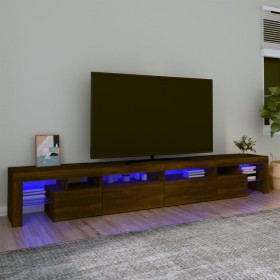 Mueble de TV con luces LED marrón roble 260x36,5x40 cm de vidaXL, Muebles TV - Ref: Foro24-3152825, Precio: 166,48 €, Descuen...