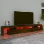 Mueble de TV con luces LED marrón roble 260x36,5x40 cm de vidaXL, Muebles TV - Ref: Foro24-3152825, Precio: 174,46 €, Descuen...