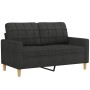 Sofá de 2 plazas con cojines tela negro 120 cm de vidaXL, Sofás - Ref: Foro24-3200778, Precio: 248,93 €, Descuento: %