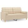 2-seater sofa with cream fabric cushions 140 cm by vidaXL, Sofas - Ref: Foro24-3200784, Price: 252,33 €, Discount: %