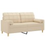 2-seater sofa with cream fabric cushions 140 cm by vidaXL, Sofas - Ref: Foro24-3200784, Price: 252,33 €, Discount: %