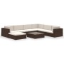 Set muebles de jardín 8 piezas y cojines ratán sintético marrón de vidaXL, Conjuntos de jardín - Ref: Foro24-41270, Precio: 9...