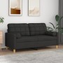 2-Sitzer-Sofa mit schwarzen Stoffkissen 140 cm von vidaXL, Sofas - Ref: Foro24-3200786, Preis: 244,89 €, Rabatt: %