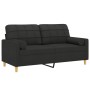 Sofá de 2 plazas con cojines tela negro 140 cm de vidaXL, Sofás - Ref: Foro24-3200786, Precio: 227,99 €, Descuento: %