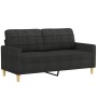 Sofá de 2 plazas con cojines tela negro 140 cm de vidaXL, Sofás - Ref: Foro24-3200786, Precio: 244,89 €, Descuento: %