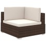 Set muebles de jardín 8 piezas y cojines ratán sintético marrón de vidaXL, Conjuntos de jardín - Ref: Foro24-41270, Precio: 9...