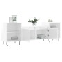 Glossy white plywood TV cabinet 160x35x55 cm by vidaXL, TV Furniture - Ref: Foro24-831342, Price: 77,42 €, Discount: %