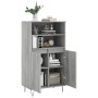 Aparador alto de madera contrachapada gris Sonoma 60x36x110 cm de vidaXL, Aparadores - Ref: Foro24-831490, Precio: 74,99 €, D...