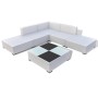 Set muebles de jardín 6 piezas y cojines ratán sintético blanco de vidaXL, Conjuntos de jardín - Ref: Foro24-41264, Precio: 4...