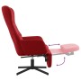 Sillón de relax con reposapiés terciopelo rojo tinto de vidaXL, Sillones - Ref: Foro24-3097500, Precio: 154,99 €, Descuento: %