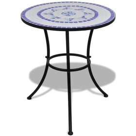 Blau-weißer Mosaik-Terrassen-Bistrotisch 60 cm von vidaXL, Gartentische - Ref: Foro24-41530, Preis: 84,42 €, Rabatt: %