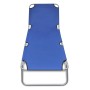 Folding steel sun lounger with blue powder coating by vidaXL, Loungers - Ref: Foro24-41477, Price: 58,99 €, Discount: %