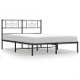 Estructura de cama con cabecero metal negro 135x190 cm de vidaXL, Camas y somieres - Ref: Foro24-355266, Precio: 95,99 €, Des...