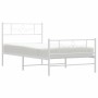 White metal bed frame with headboard and footboard 100x190 cm by vidaXL, Beds and slatted bases - Ref: Foro24-355328, Price: ...