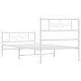 White metal bed frame with headboard and footboard 100x190 cm by vidaXL, Beds and slatted bases - Ref: Foro24-355328, Price: ...