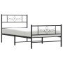 Bed frame with headboard and black metal footboard 100x190cm by vidaXL, Beds and slatted bases - Ref: Foro24-355279, Price: 7...