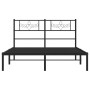 Bed frame with black metal headboard 120x190 cm by vidaXL, Beds and slatted bases - Ref: Foro24-355264, Price: 91,05 €, Disco...