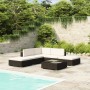 6-piece garden furniture set and black synthetic rattan cushions by vidaXL, Garden sets - Ref: Foro24-41257, Price: 454,66 €,...