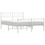 Metal bed frame with headboard and white footboard 140x200 cm by vidaXL, Beds and slatted bases - Ref: Foro24-355335, Price: ...