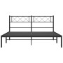 Bed frame with black metal headboard 120x190 cm by vidaXL, Beds and slatted bases - Ref: Foro24-372274, Price: 85,99 €, Disco...