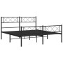 Black metal headboard and footboard bed frame 140x190 cm by vidaXL, Beds and slatted bases - Ref: Foro24-372295, Price: 97,68...