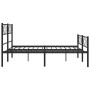 Black metal headboard and footboard bed frame 140x190 cm by vidaXL, Beds and slatted bases - Ref: Foro24-372295, Price: 97,68...