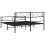 Black metal headboard and footboard bed frame 140x190 cm by vidaXL, Beds and slatted bases - Ref: Foro24-372295, Price: 97,68...