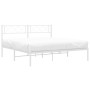 Metal bed frame with white headboard 135x190 cm by vidaXL, Beds and slatted bases - Ref: Foro24-372325, Price: 88,04 €, Disco...