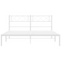 Estructura de cama de metal con cabecero blanca 135x190 cm de vidaXL, Camas y somieres - Ref: Foro24-372325, Precio: 88,04 €,...