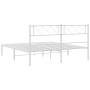 Metal bed frame with white headboard 135x190 cm by vidaXL, Beds and slatted bases - Ref: Foro24-372325, Price: 88,04 €, Disco...