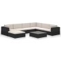 8-teiliges Gartenmöbel-Set und schwarze synthetische Rattankissen von vidaXL, Gartensets - Ref: Foro24-41271, Preis: 726,76 €...