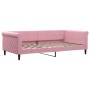 Sofá cama nido con cajones terciopelo rosa 100x200 cm de , Camas y somieres - Ref: Foro24-3197829, Precio: 381,11 €, Descuent...