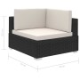 Set de muebles de jardín 8 pzas y cojines ratán sintético negro de vidaXL, Conjuntos de jardín - Ref: Foro24-41271, Precio: 7...